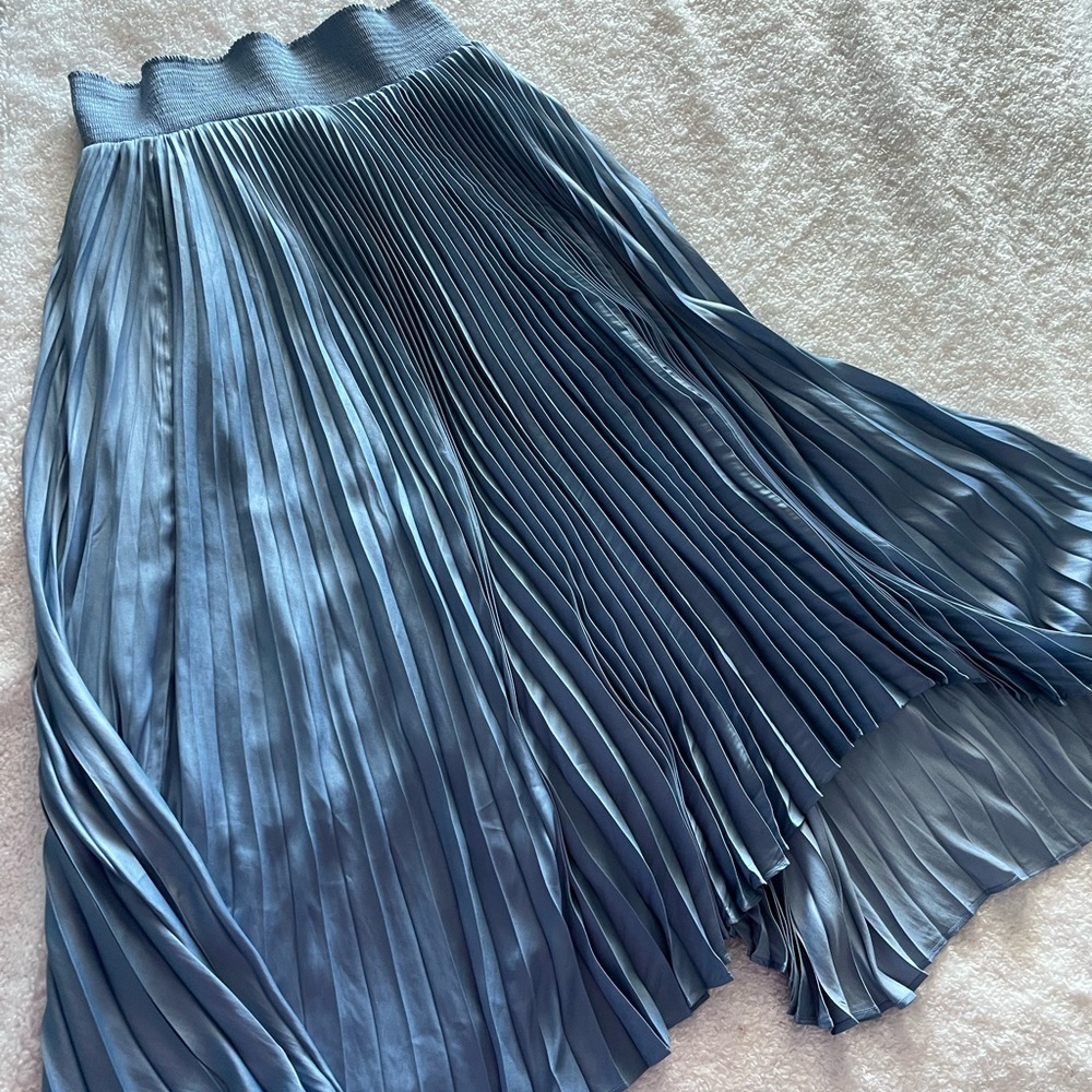 Elie Tahari Ribbed Blue Long Skirt